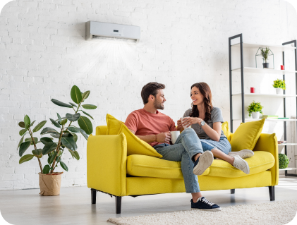 couple sitting on sofa